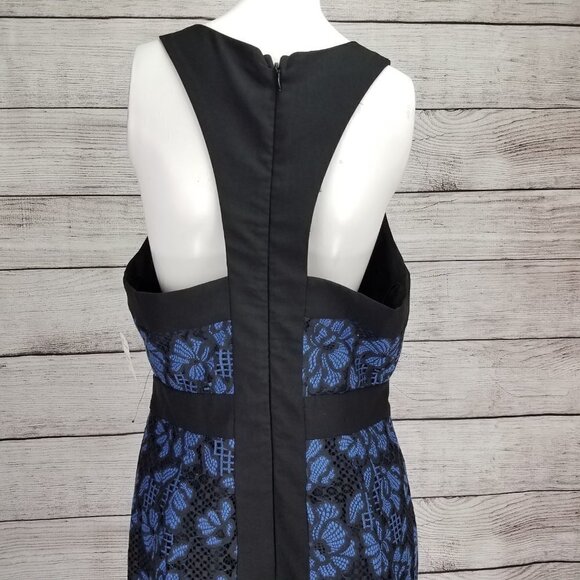 NEW Harlyn L Two Tone Lace Cocktail Sheath Dress Surplice Neck - Picture 11 of 14